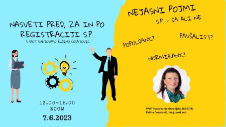 Delavnica "Nasveti PRED, ZA in PO registraciji s.p. s SPOT svetovalko Eldino Čosatović"